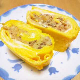 お弁当に活躍！鯖味噌入り卵焼き